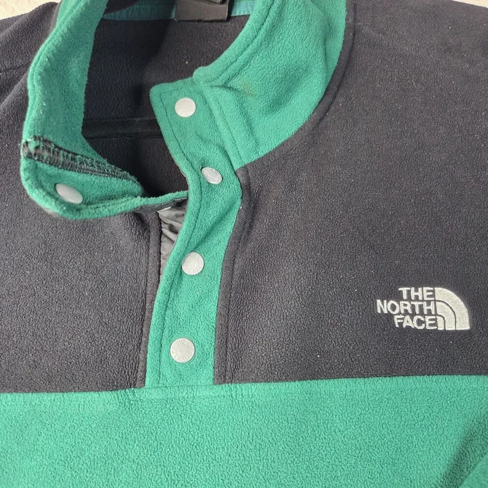 The North Face Snap T Fleece Pullover Mens XL Green Black Jacket